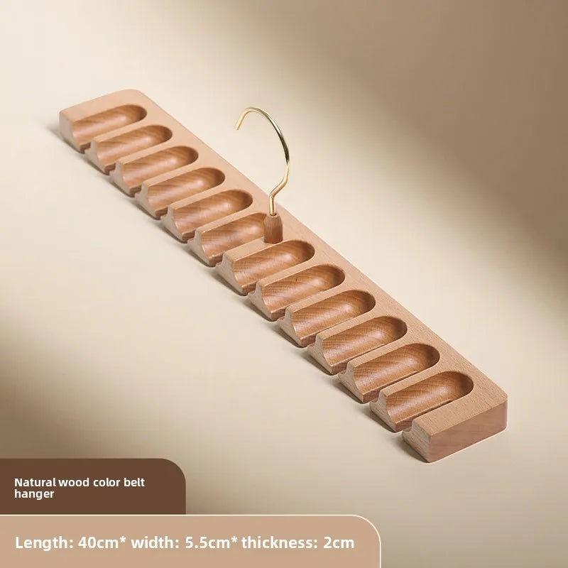 High End Solid Wood with Storage Rack Home Wardrobe with Hooks for Organizing Handicrafts with Hanging Wooden Hangers Oasis Select log color