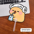 Cute Cartoon Capybara Die-cut Handheld Fan Portable PP Plastic Small Cooling Fan for Summer Outdoor Kids Gift Oasis Select Multi-Color-2