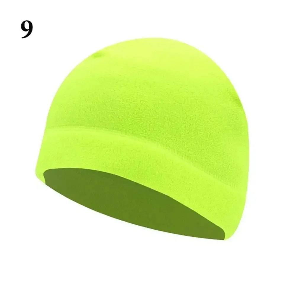 Men Polar Fleece Caps Winter Warm Outdoor Sports Skiing Cycling Cap Hat Windproof Soft Beanie Cap Women Ski Bike Hat Caps Oasis Select 09Light green