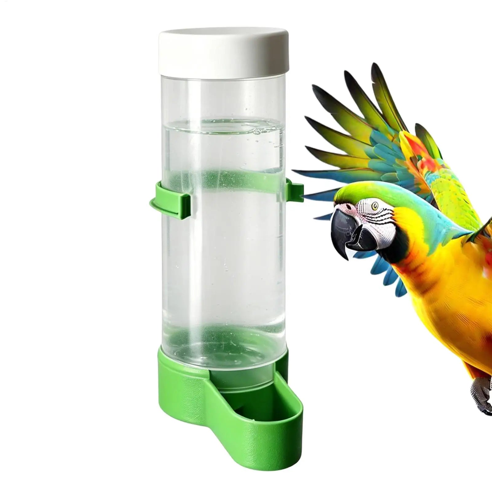 Parakeet Water Dispenser 140ml Automatic Leak-Proof Clear Waterer Indoor Parrot Waterer Drinker for Parakeet Budgies Cockatiel Oasis Select