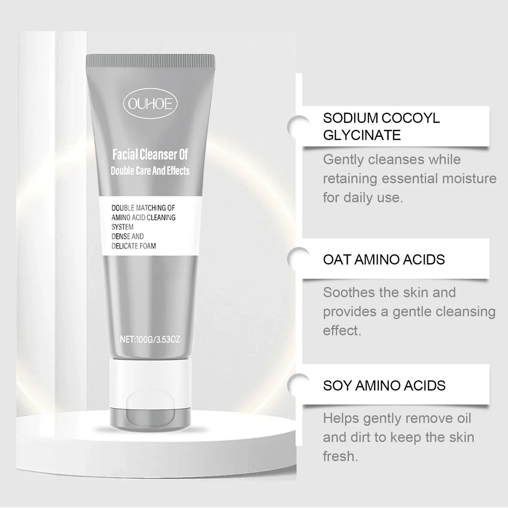 OUHOE 100g Double Cleansing Moisturizing Cleanser Gently Cleanses the Facial Skin and Refreshes the Moisturizing Cleanser Oasis Select