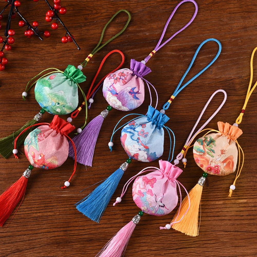 2025 New Year Retro Brocade Sachet Bag Chinese Pouch Pendant Carrying Ancient Style Small Salon Lucky Bags Empty Bags Oasis Select