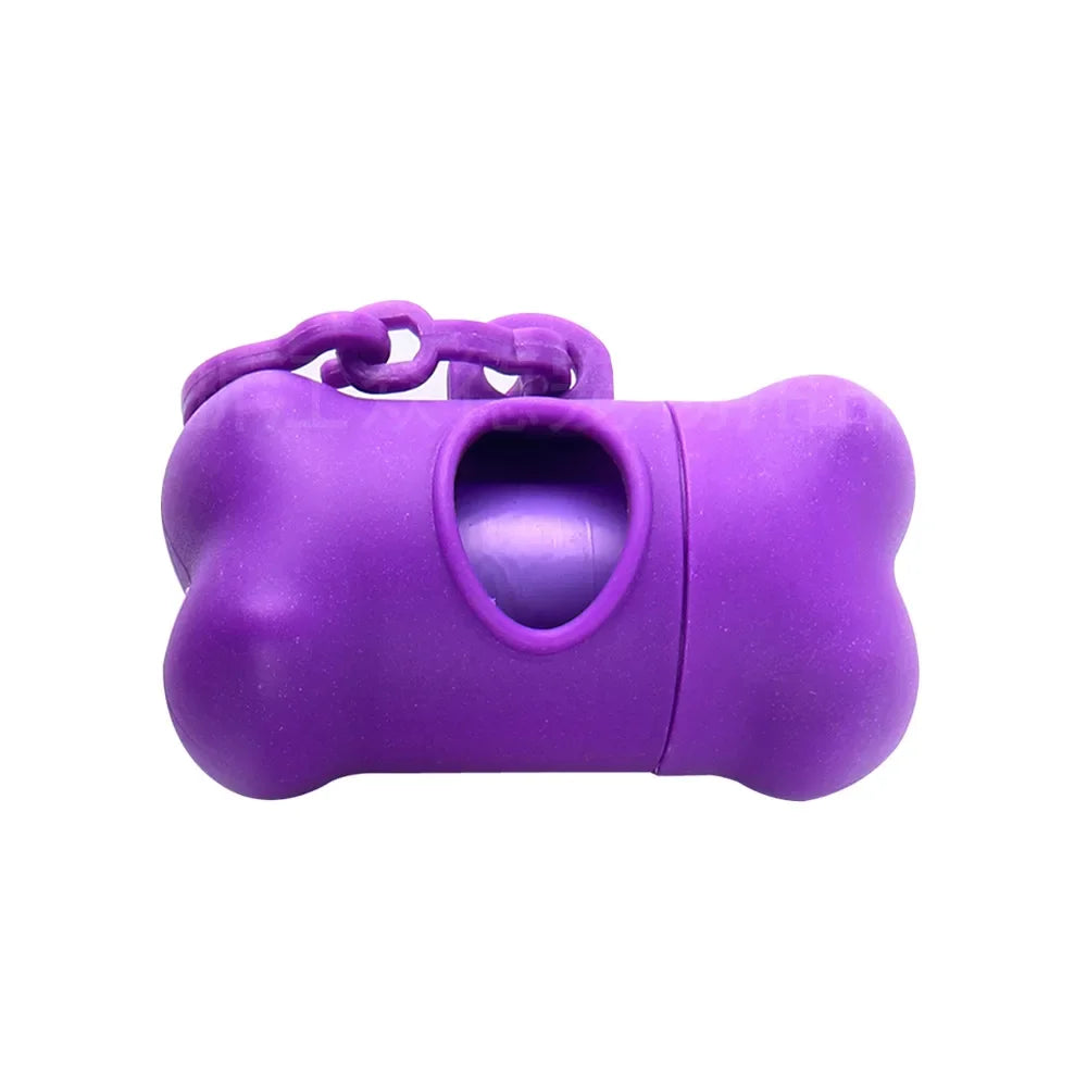 1/3pc Bone Shaped Bag Dispenser Disposable Pet Dog Waste Bag Holder Plastic Garbage Bag Case Carrier Disposal Poop Bag Dispenser Oasis Select purple