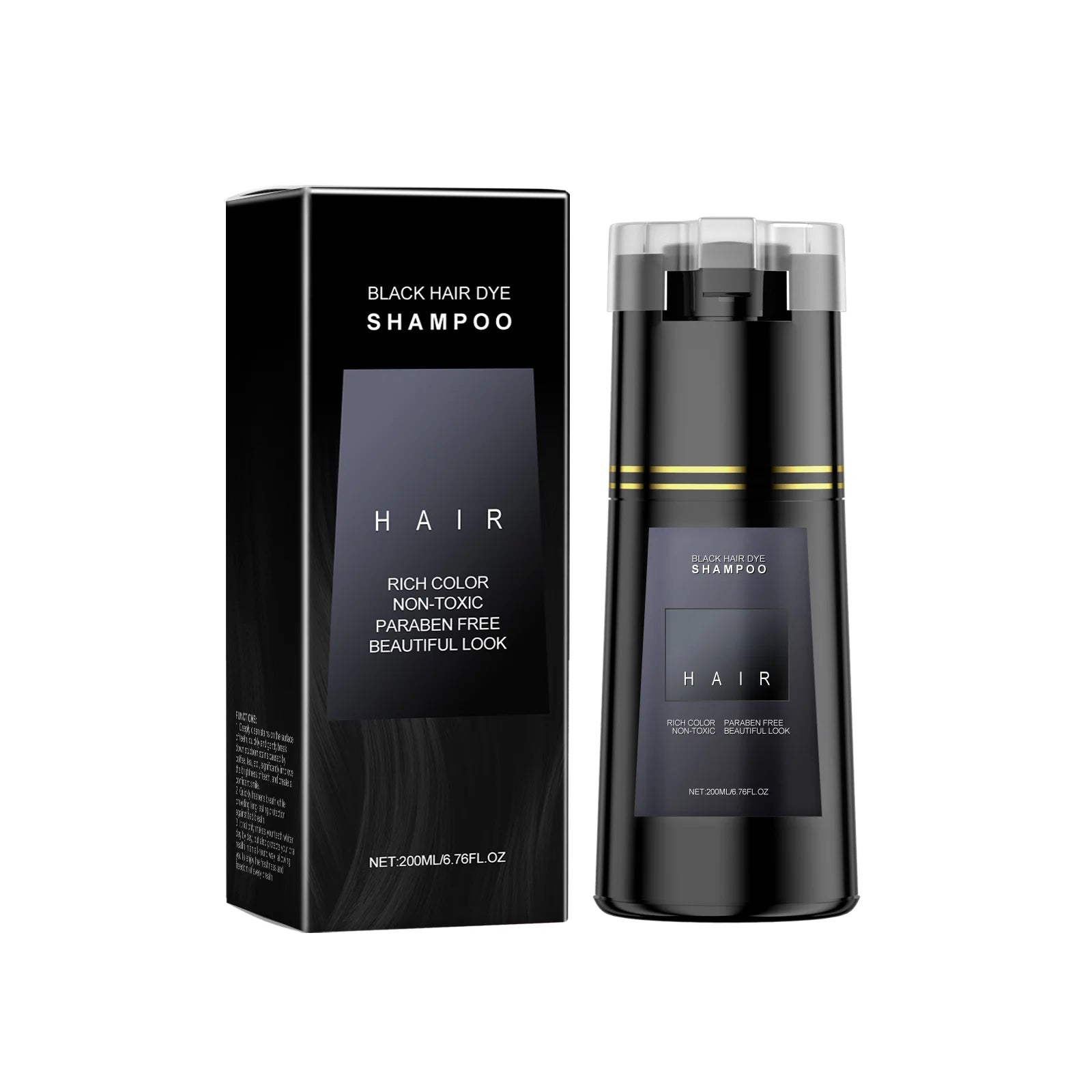 Plant Extract Hair Dye Shampoo – 2-in-1 Color & Cleanse Hair Dye Shampoo Oasis Select Black Color