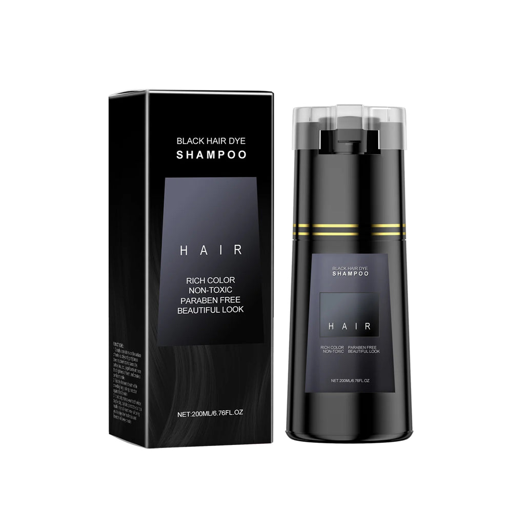 DIY Salon Hair Dye Shampoo Easy Use & Gentle Coloring Long Lasting Effect Infused Plant Extract Hair Color Shampoo For Women Men Oasis Select Black Color