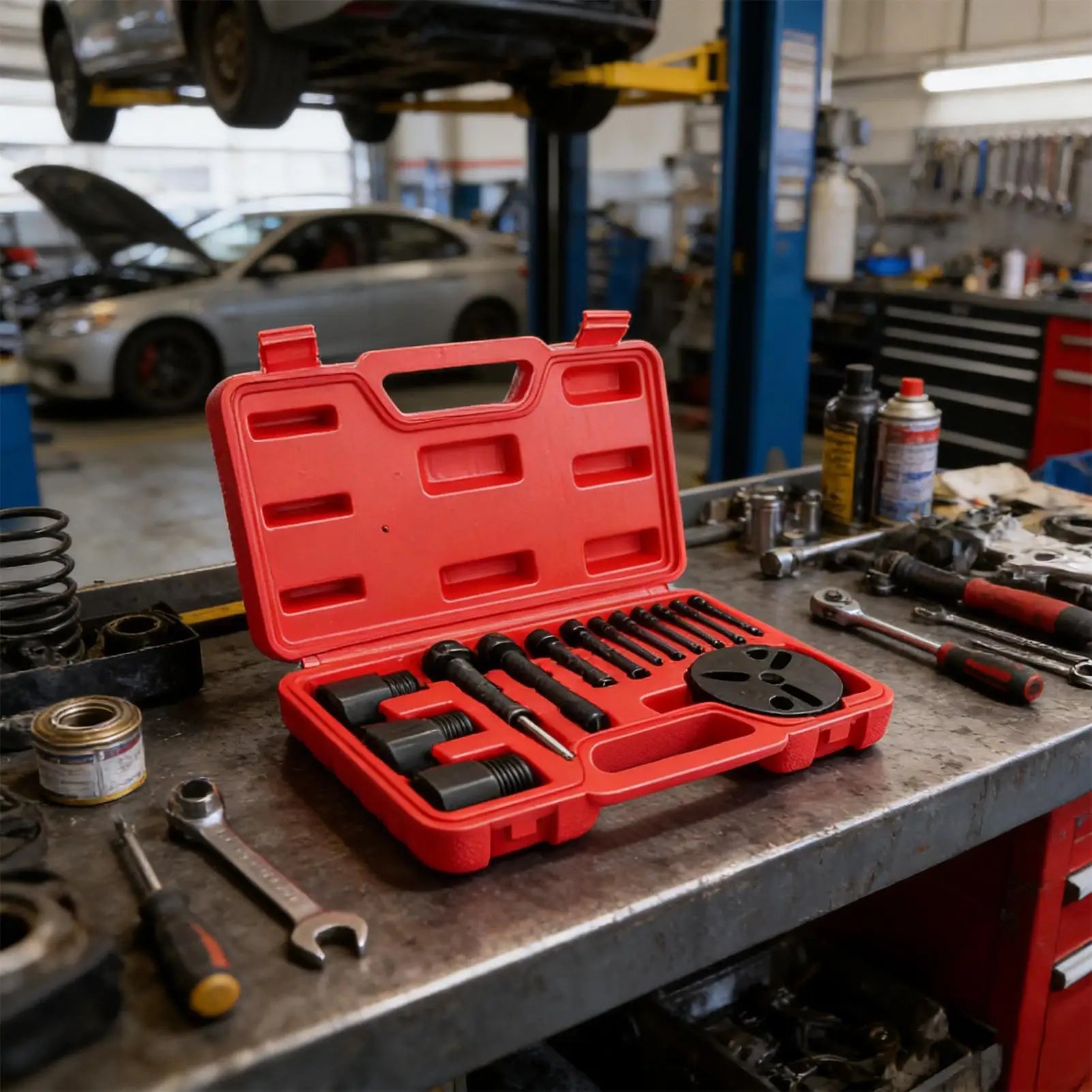 Car Air Conditioning Installation Kit AC Clutch Puller AC Clutch Maintenance Tool for Garage Workshop Mechanics Technicians SUV Oasis Select