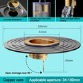 New Backflow Preventer Shower Floor Drain Dectable Anti-odor Sink Strainer Universal Fast Drainage Floor Drain Bathroom Supplies Oasis Select black-copper core