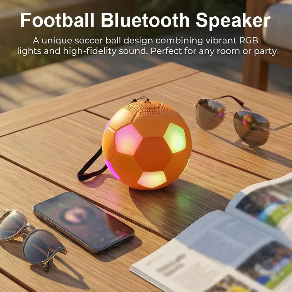 Football-Shaped RGB Bluetooth 5.3 Speaker – 360° Surround
