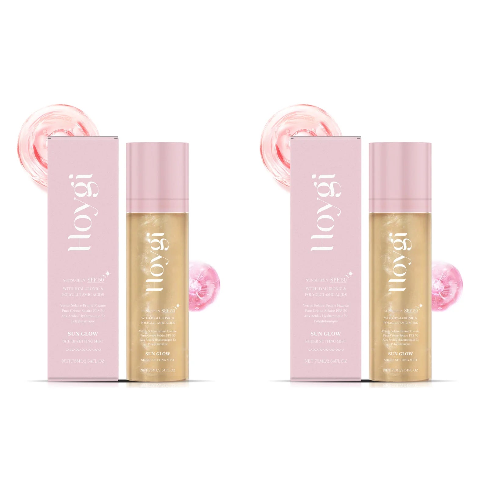 Hoygi SPF 50+ Setting Spray – Matte, Oil Control & Waterproof Makeup Setting Spray Oasis Select 2 x 75ml Boxed