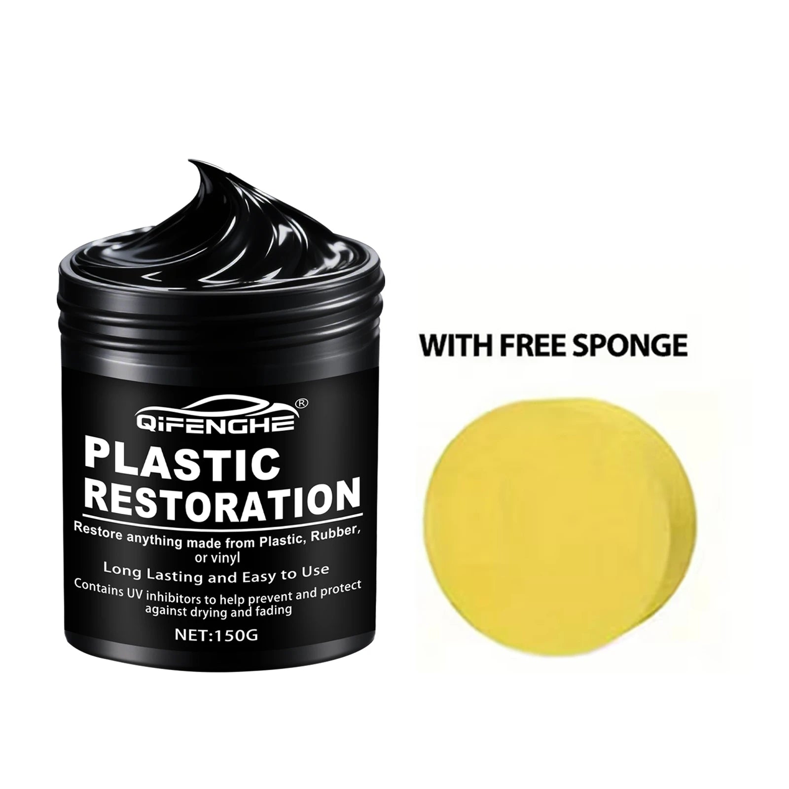 Car Plastic Restorer Polish Paste 150g - Tire, Interior & Bumper Shine & Protection, Long-Lasting Gloss, Automotive Plastic Care Oasis Select 150g 150ml 1