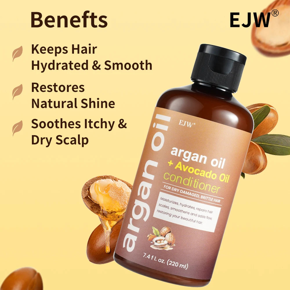EJW Renewing + Argan Oil of Morocco Conditioner, Repair Conditioner & Argan Oil Helps Strengthen & Repair Dry, Damaged Hair Oasis Select