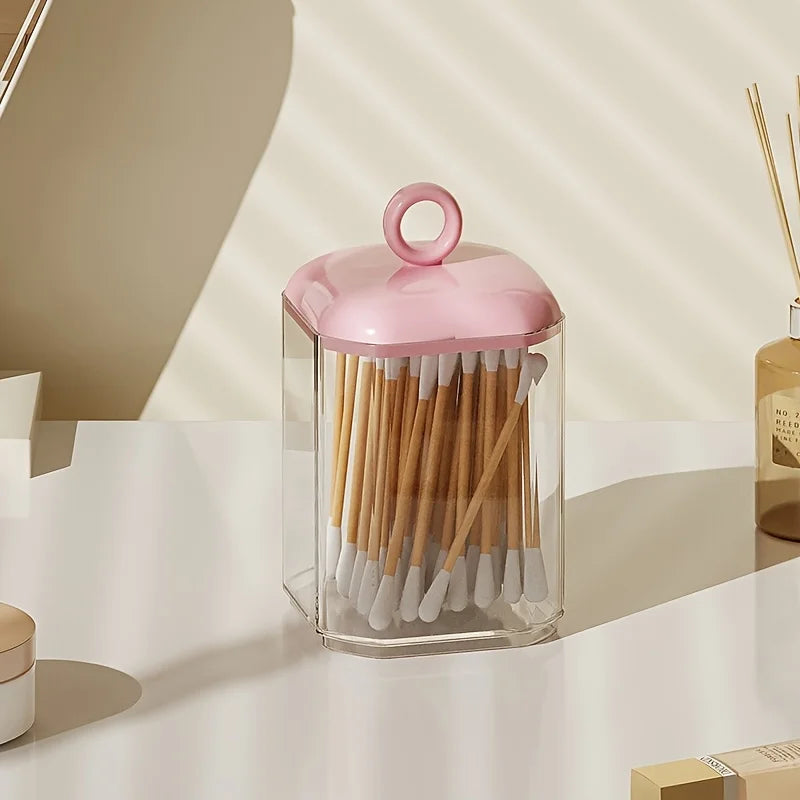 1pc Clear Storage Box, PS Swab Storage Box For Home,Room,Home,Bedroom,Bathroom,House,Pink Room,Living Room Decor,Travel Stuff,Gi Oasis Select Type A Pink
