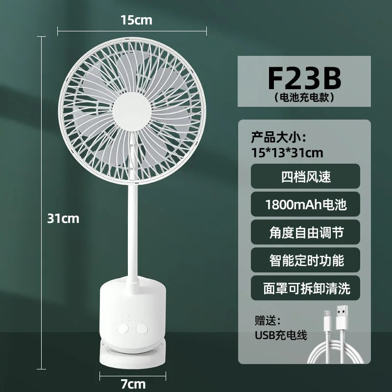URGGU 6-Inch USB Clip Fan – 4 Speeds, Timer, Desk & Dorm