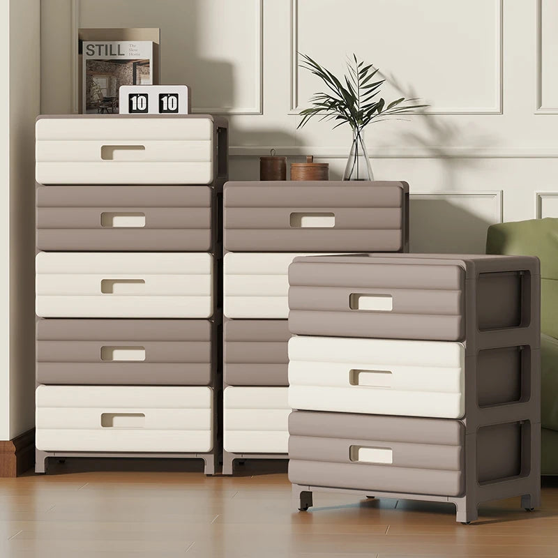 13.78 Inch Wide Drawer Storage Cabinet,3-6 Tier Rolling Mobile Organizer with Wheels,Gray/Brown Options for Living Room/Bedroom Oasis Select