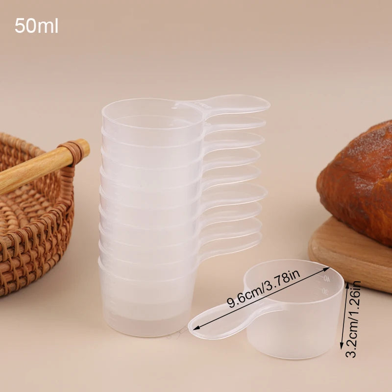 10Pcs 15/25/30/35g Transparent Plastic Milk Powder Spoon With ML Graduated Kitchen Baking Measuring Spoon Oasis Select 25g 50ml