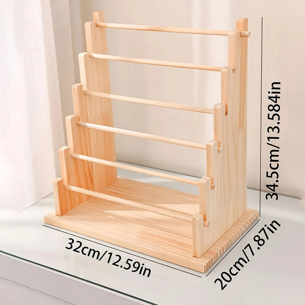 Vintage wooden bracelet storage rack, stepped bead display rack, jewelry storage rack, watch hair clip and headband display rack Oasis Select 6 Layer
