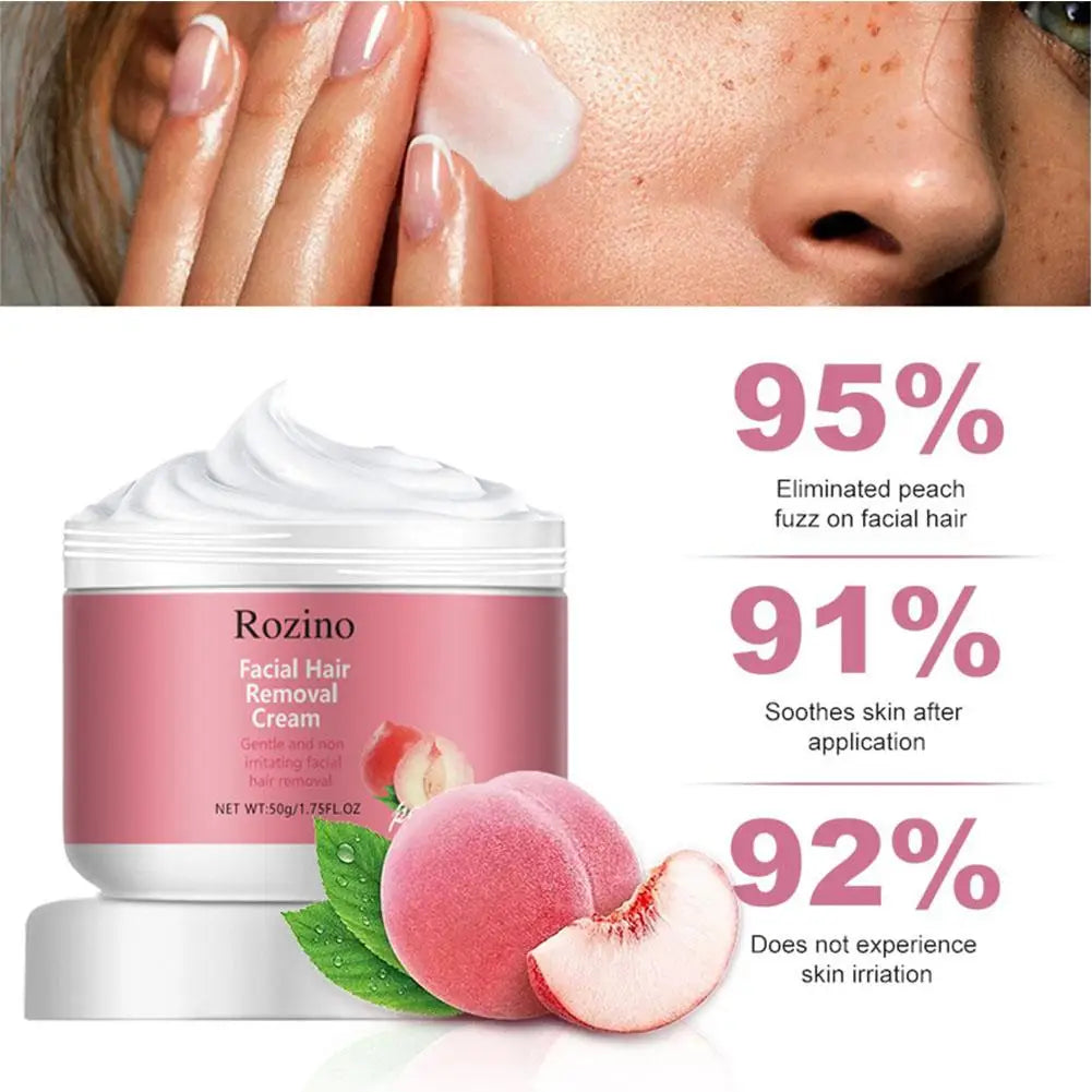 Peach Facial Hair Removal Cream Depilatory Moisturizing Nourishing Oasis Select