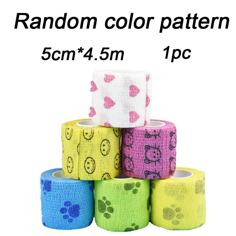 4.5m Medical Therapy Elastic Bandage Sport Protector Strap for Finger Joint Knee First Aid Kit Pet Dog Cat Self Adhesive Bandage Oasis Select 5cmx4.5m 1pc