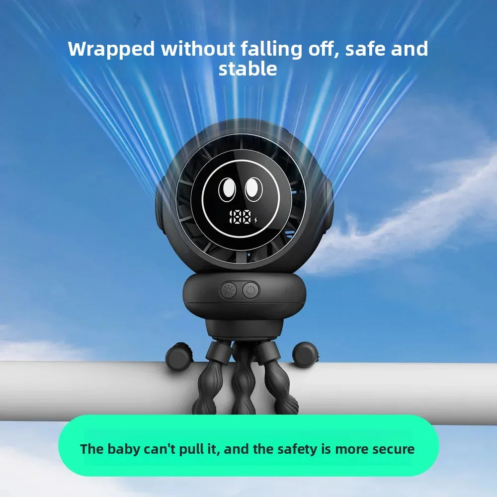 Cute Octopus USB Fan with Night Light | 10W Desktop & Stroller