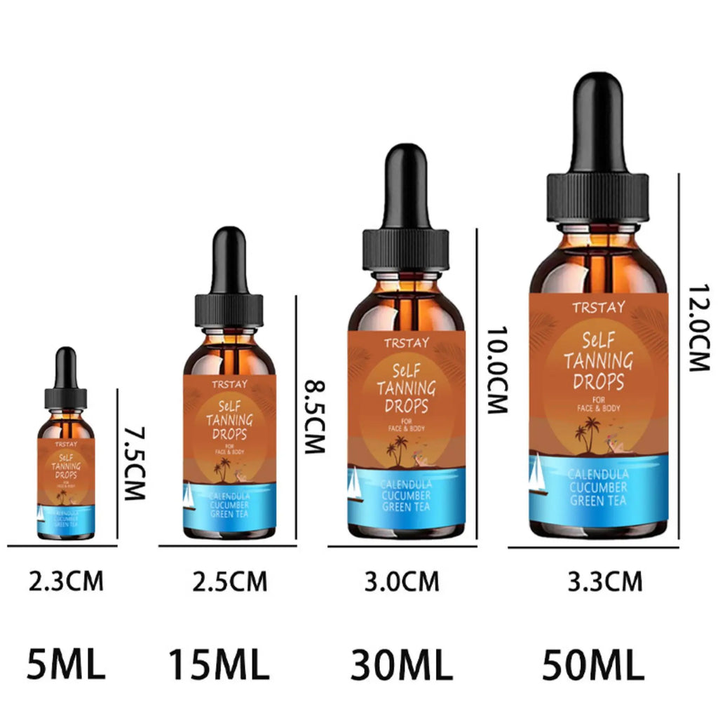 TRSTAY TANNING DROPS suitable for face and body cucumber green tea with calendula Oasis Select