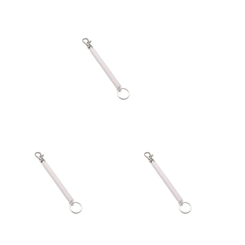 1/3pcs Elastic Wristband Spring Lanyard Key Cord Clasp Spiral Stretch Keychain Security Gear Elastic Ropes Spring Rope Key Ring Oasis Select 3pcs White