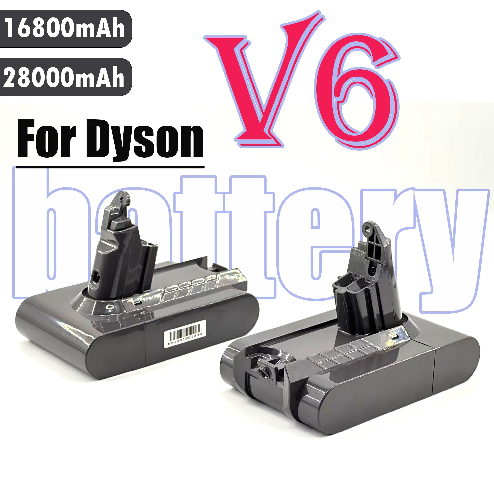 Replacement Battery 21.6V 28000mAh for Dyson V6 Vacuum Cleaner DC58 DC59 DC62 650 770 880 SV03 SV04 SV05 SV06 SV07 SV09 Oasis Select