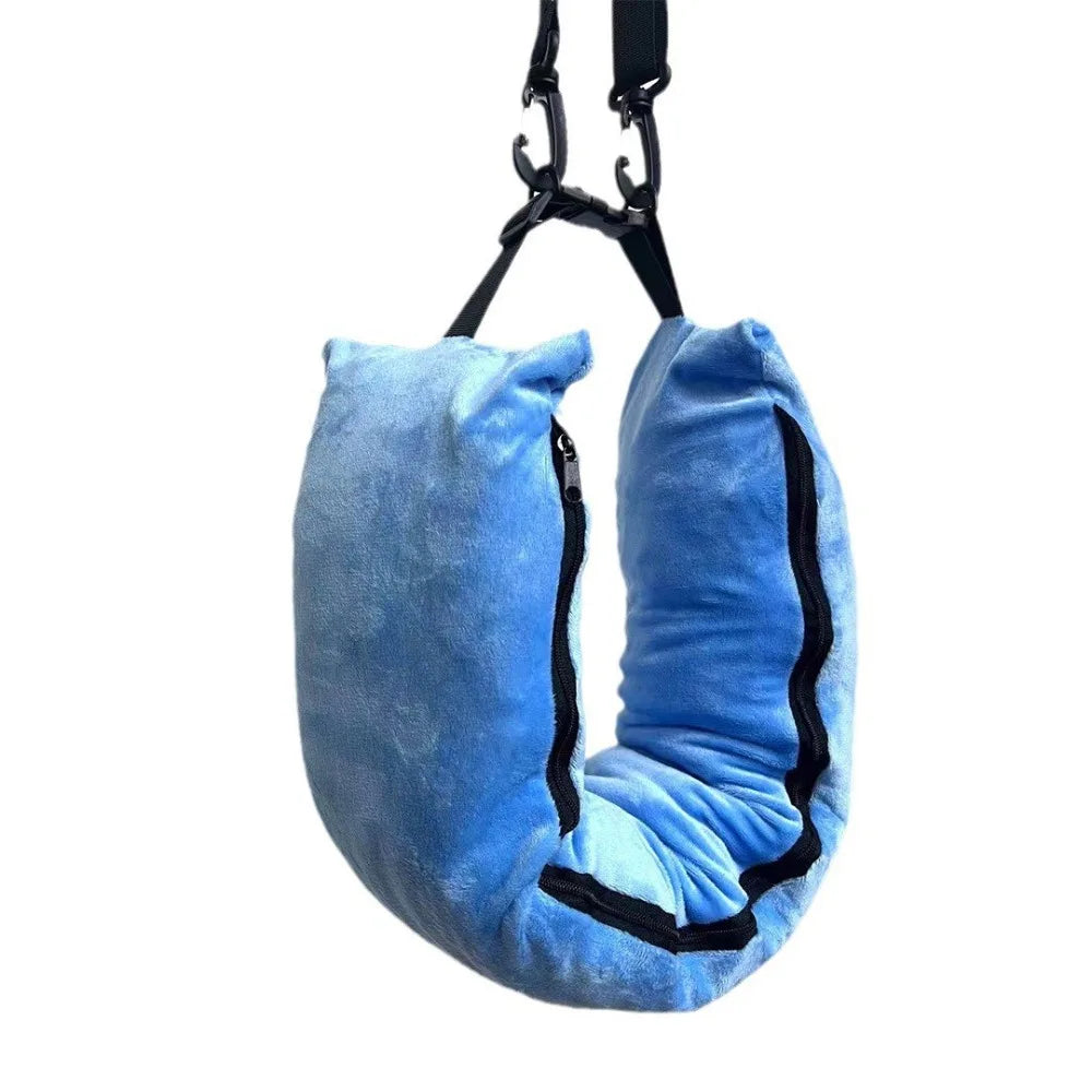Multifunctional Fillable Travel Neck Pillow Comfortable Waterproof Stuffable Neck Portable U-Shaped Pillow Luggage Pillowcase Oasis Select Blue