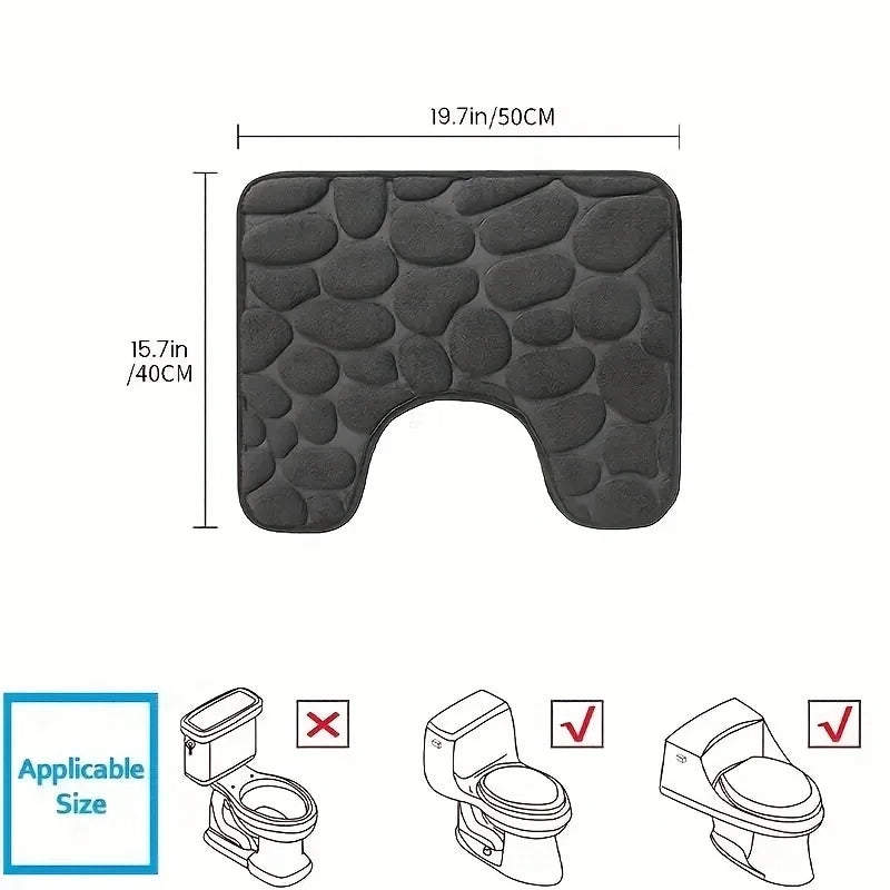 Washroom toilet foot mat U-shaped floor mat waterproof pad Bathroom bathroom water absorption anti-skid pad Oasis Select