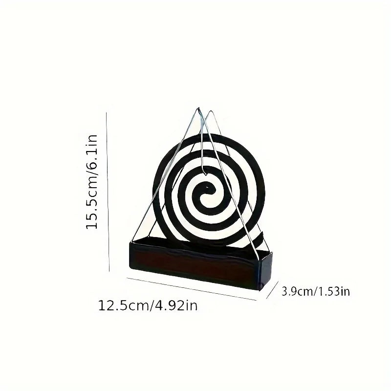 2pcs Metal Hanging Mosquito Coil Holder -Triangular Ash Collector Stand,Indoor Outdoor Incense Burner,Easy Clean Sturdy Mosquito Oasis Select