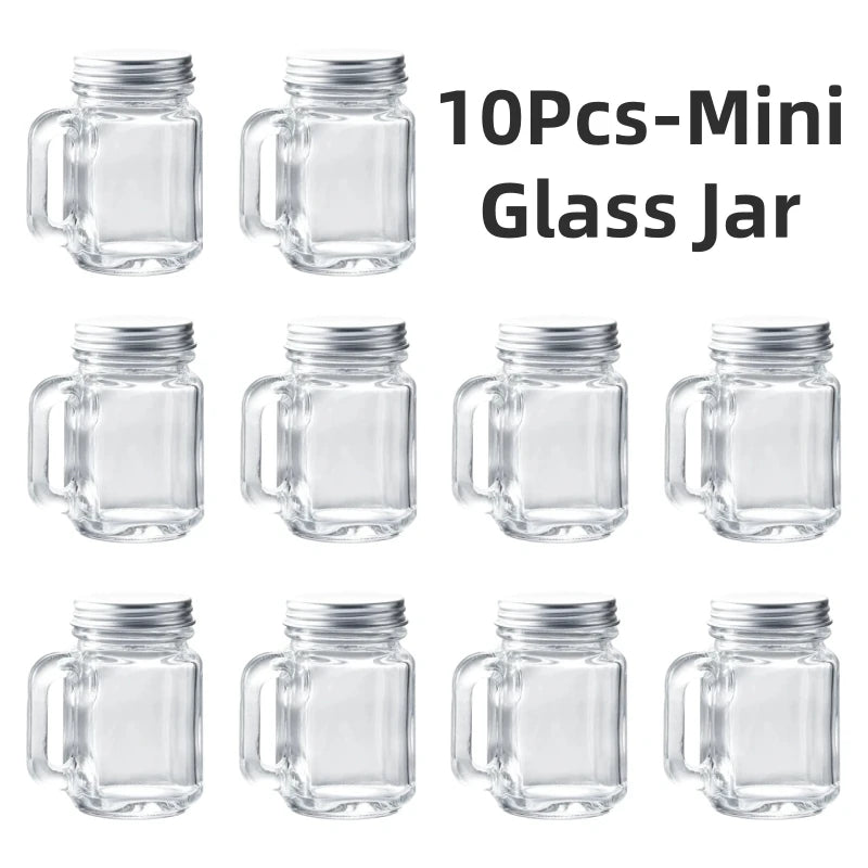 10Pcs-Mini Glass Jar Set Glass Bottles with Aluminum Lids 35ml Empty Sample Jars, Seal Containers, Essential Oils Storage Vials Oasis Select