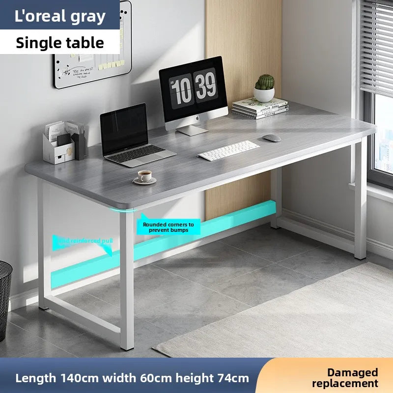 Computer desk Desktop study desk Long workbench E-sports table and chair desk Oasis Select Grey-140cm