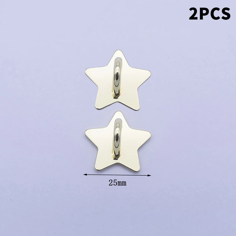 Metal Star Moon Bow Phone Charm Holder & Finger Ring Stand 2/4pc