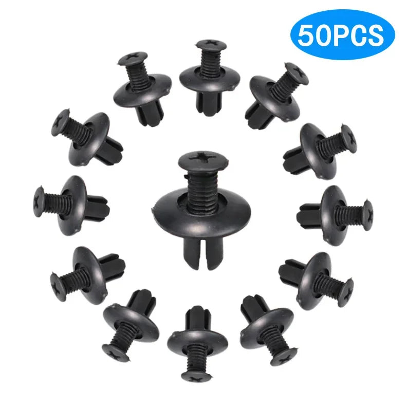 Car Buckle 8mm Hole Plastic Rivets Fixed Buckle Fastener Expansion Screw Auto Vehicle Door Trim Panel Retainer Fastener Clips Oasis Select 50PCS
