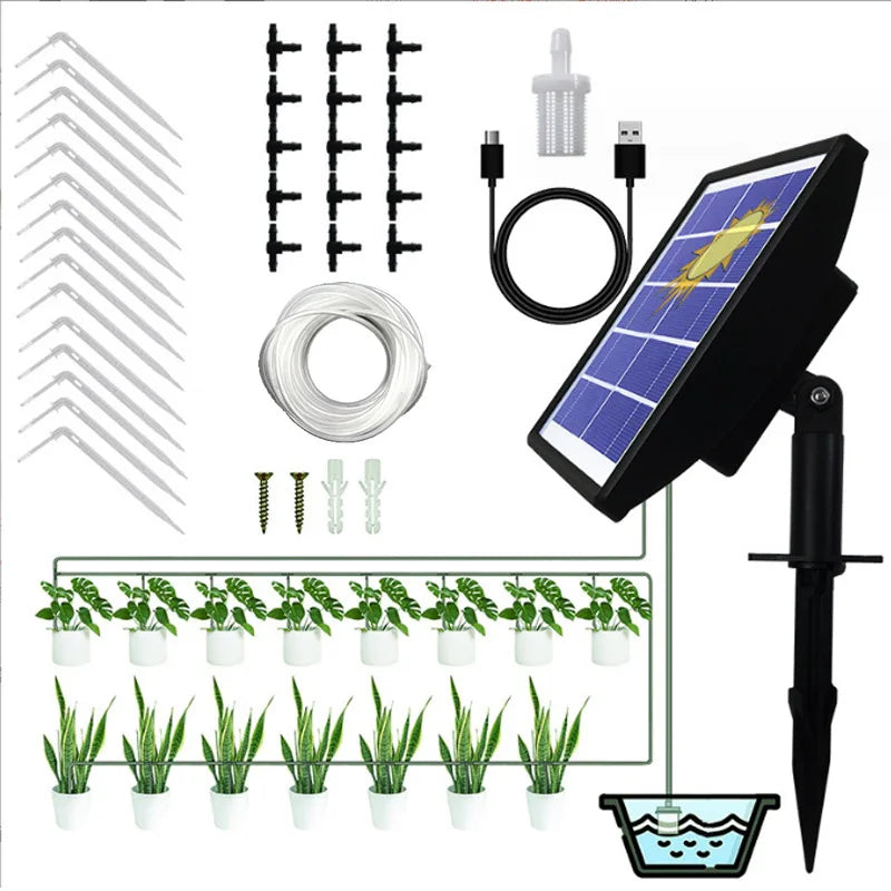 Solar-powered Flower Watering Machine, Intelligent Irrigation Machine, 3W Timed Drip Irrigation, Lazy Person Watering Machine Oasis Select