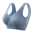 Breathable Sports Bra Top Fitness Women Brassiere Removable Padded Sport Bra Running Gym Seamless Push Up Bras Oasis Select Light Blue XXXXXL