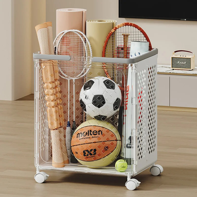 Multipurpose Yoga Mat Storage Basket/Collapsible Plastic Laundry Baskets with Wheels,Yoga Mat Storage Basket Bin and Laundry Bin Oasis Select