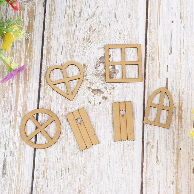 Wooden Fairy Garden Door,Miniature Garden Buildings , Garden Sculptures And Statues Durable Easy Install Oasis Select