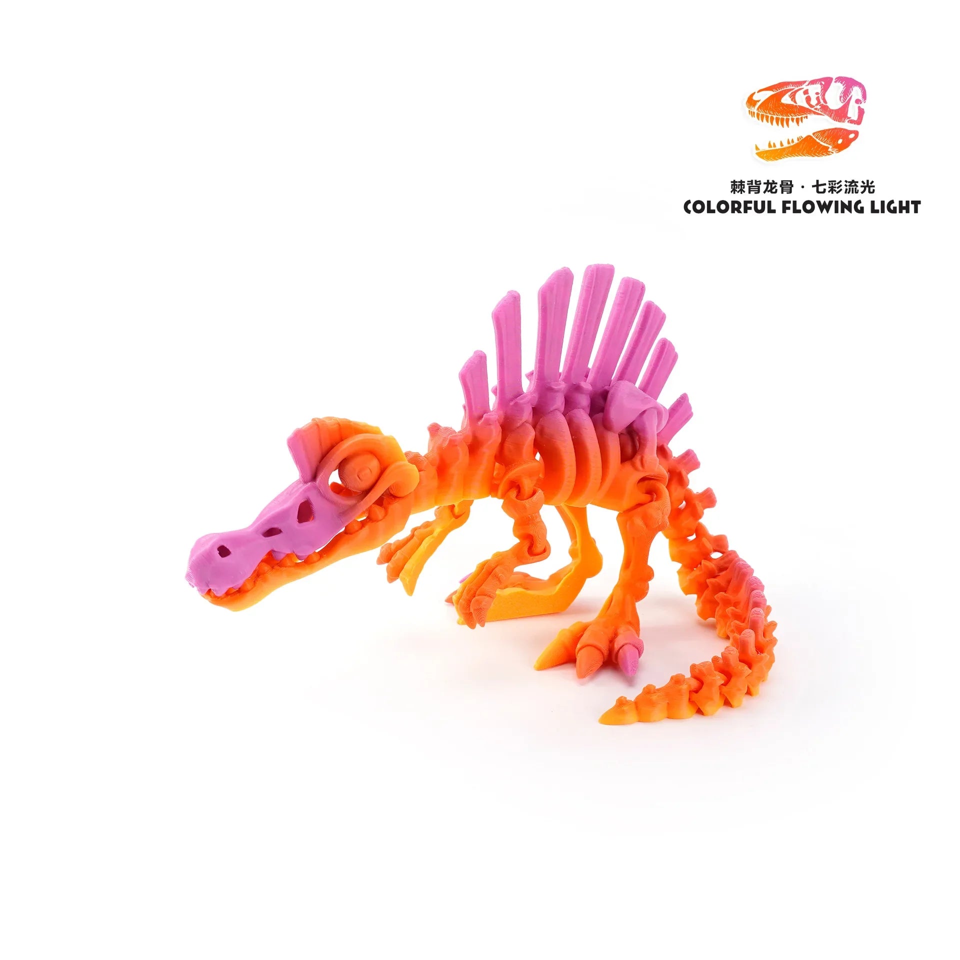 3D Printed Dinosaur Movable Echinosaurus Figurine Dragons Bone Model Desktop Craft Ornament Creative Novelty Gifts for Kids Oasis Select Color 5 13.5CM