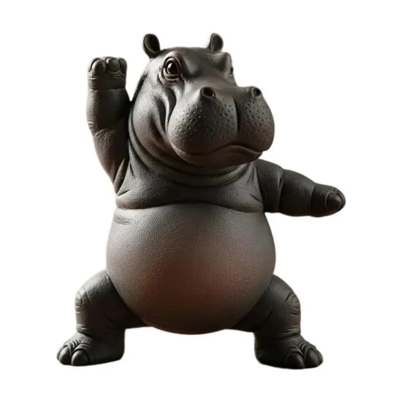 Creative Yoga Hippo Statue Handcrafted Resin Meditation Hippopotamus Figurine Cute Art Sculpture For Home Living Room Bedroom Oasis Select C