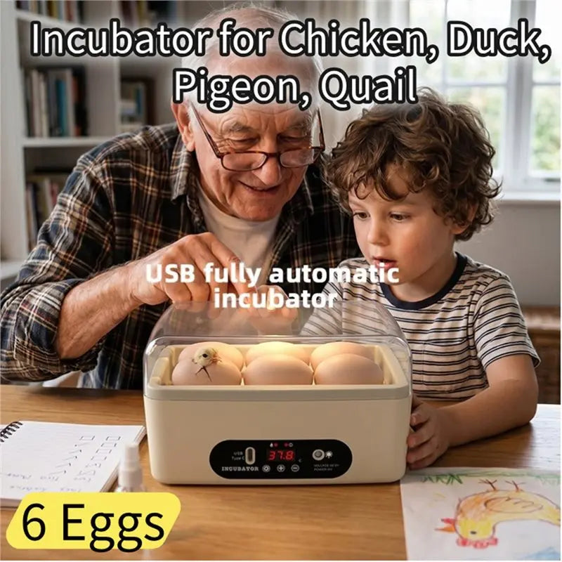 LIKE WISH USB Mini Egg Incubator Smart Egg Incubator Electric Farm Chicken Duck And Goose Egg Incubator Small Egg Incubator Oasis Select