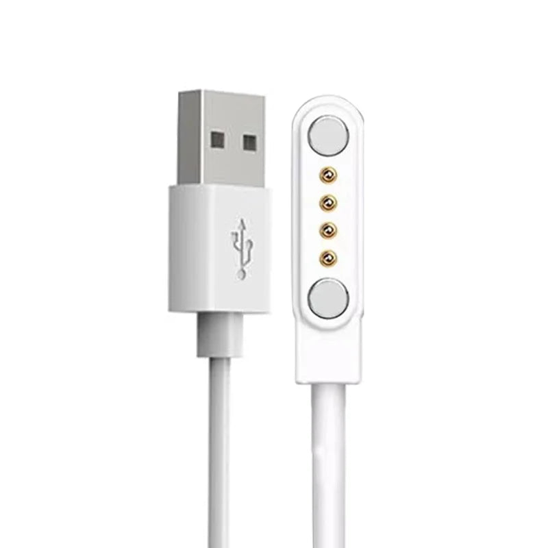 2 Pins 4pins Smartwatch Dock Charger Adapter USB Charging Cable Cord Oasis Select W67 White