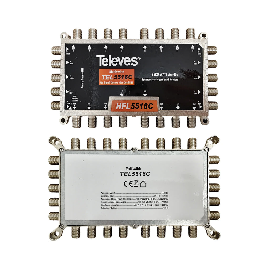 5×5×16 Satellite Multiswitch HFL5516F Oasis Select black