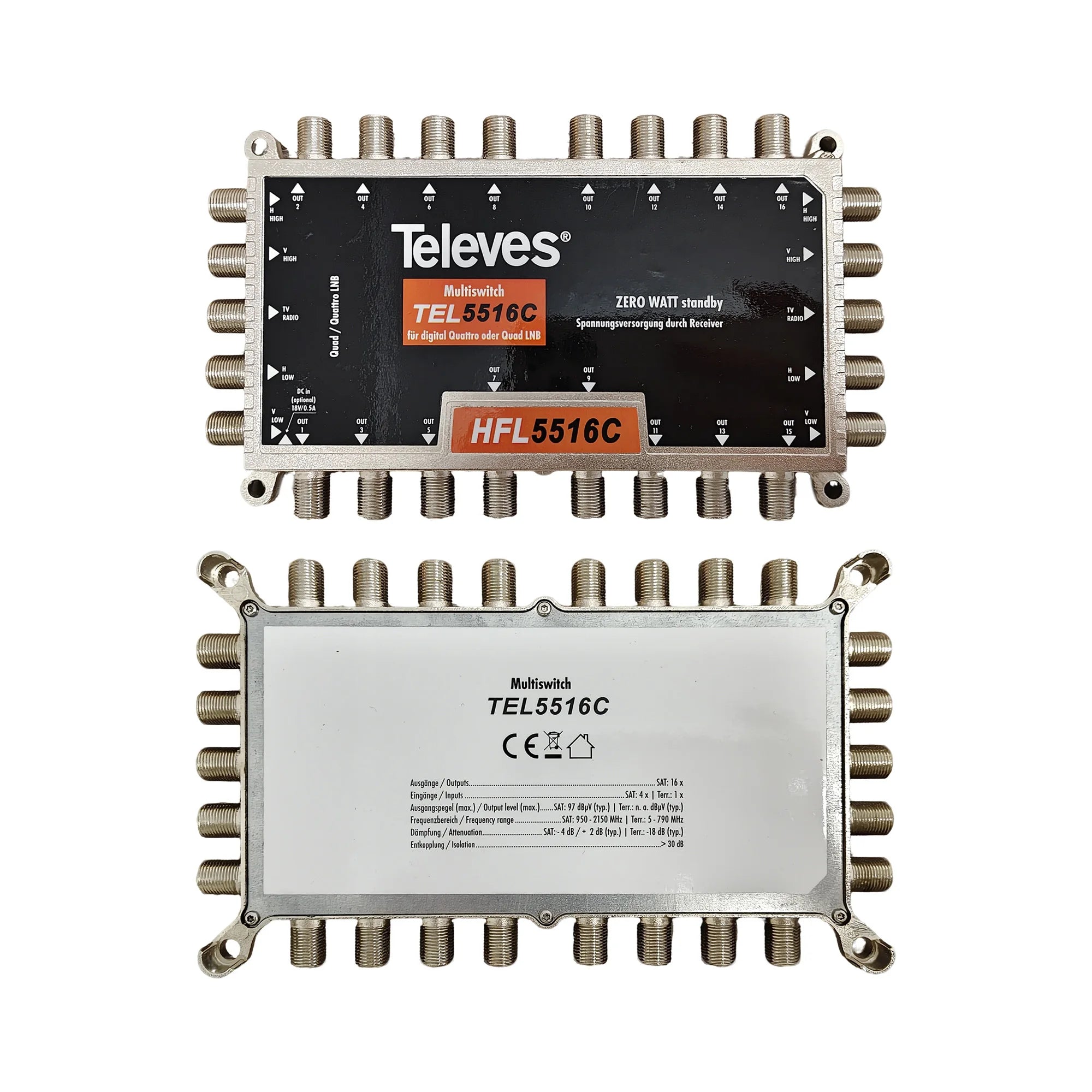 5×5×16 Satellite Multiswitch HFL5516F Oasis Select black
