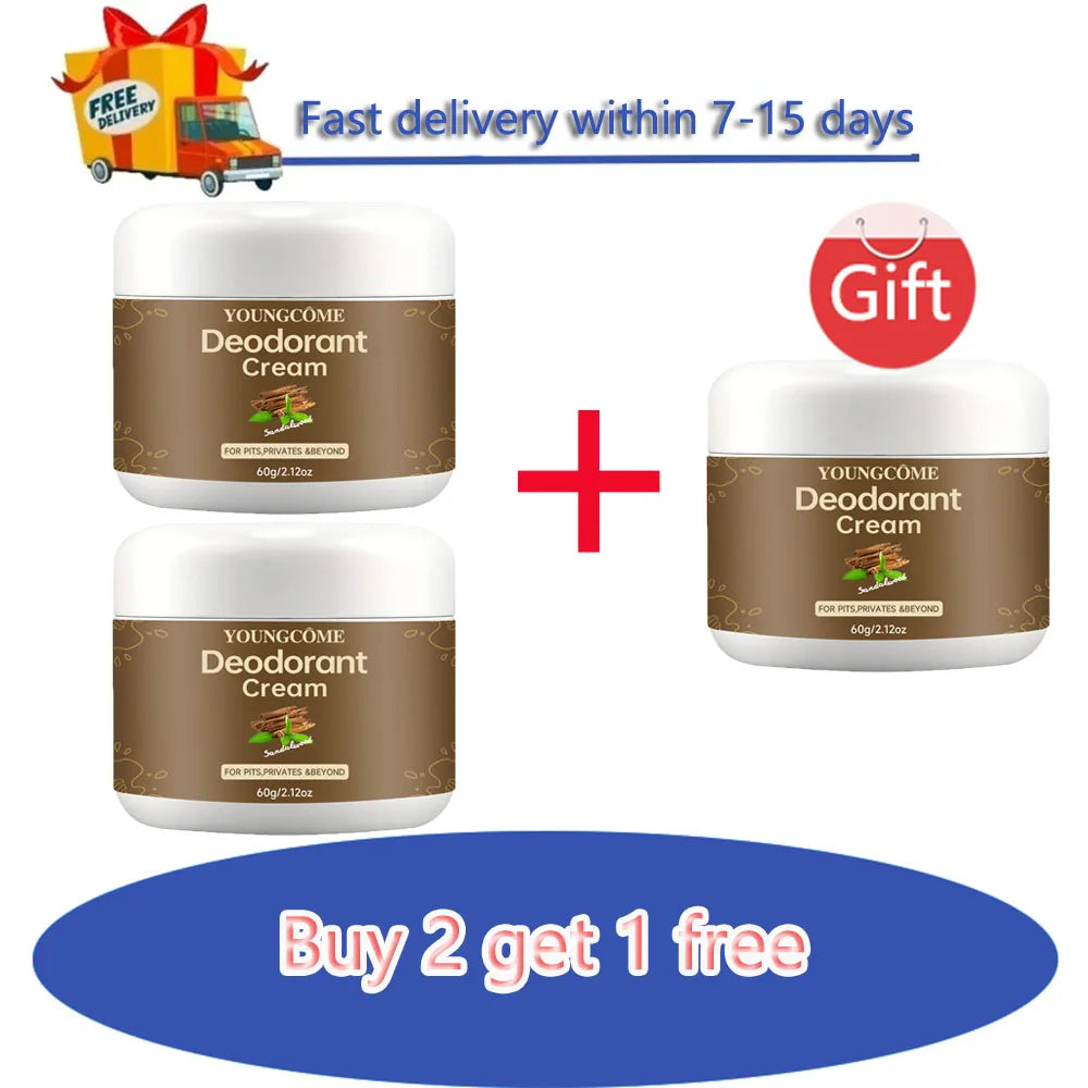 YOUNGCOME Natural Deodorant Cream – 72Hr Odor Control Women