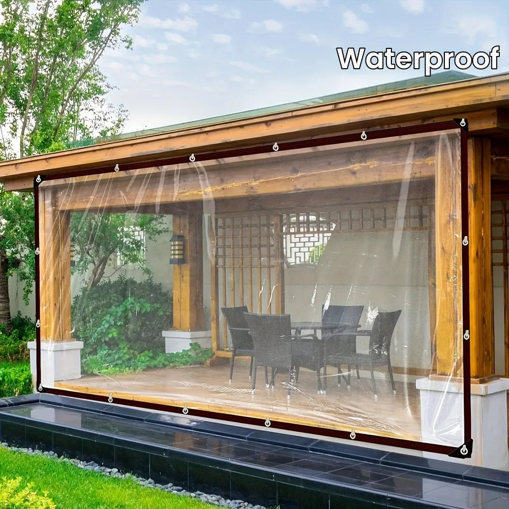 Clear Tarps Heavy Duty PVC Transparent Tarp w/Zipper Waterproof Windproof Anti-Tear for Greenhouse Patio Garden Garage Chicken Oasis Select 157.4 x 78.7inch