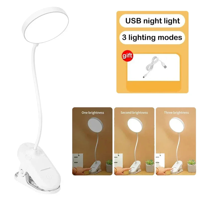 ZHIYU Clip-On LED Book Light | USB Rechargeable, 3 Brightness