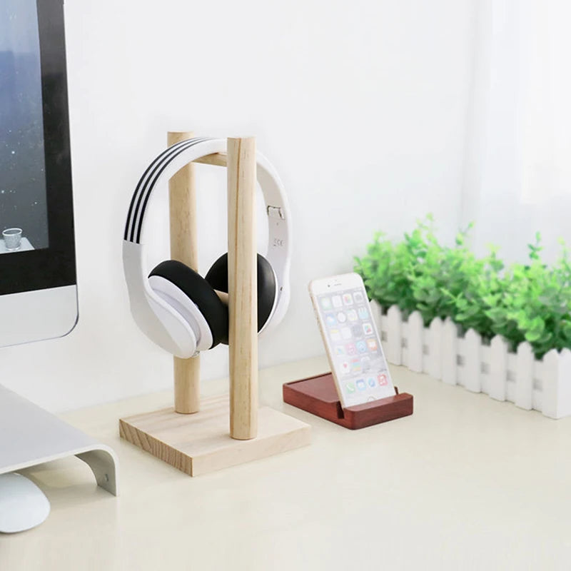 Solid Wood Headphone Stand, Headphone Headset Hanger Display Stand, Universal Noise Reduction Headphone Stand Wall Mount Oasis Select