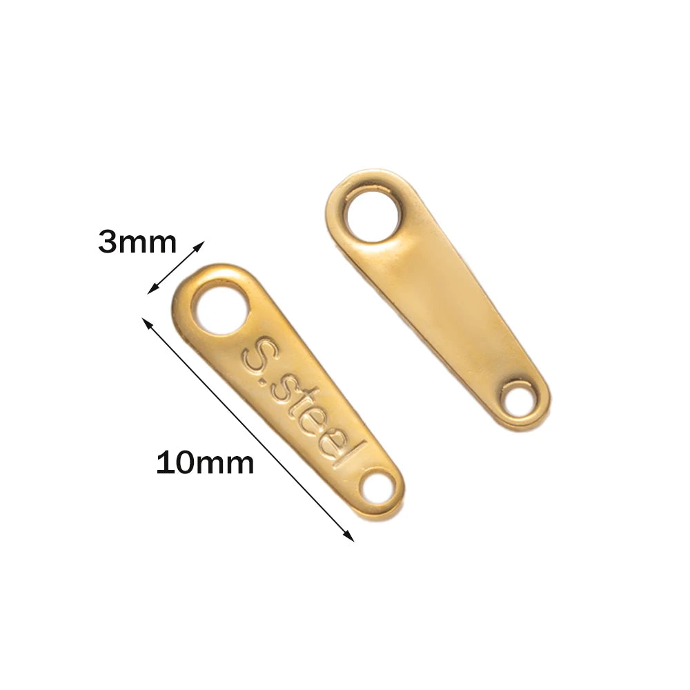 No Fade 50pcs Stainless Steel End Charms Pendants Vacuum Plating Gold Color Chain Extension Tail Charms for Jewelry Making DIY Oasis Select CircularTD GD
