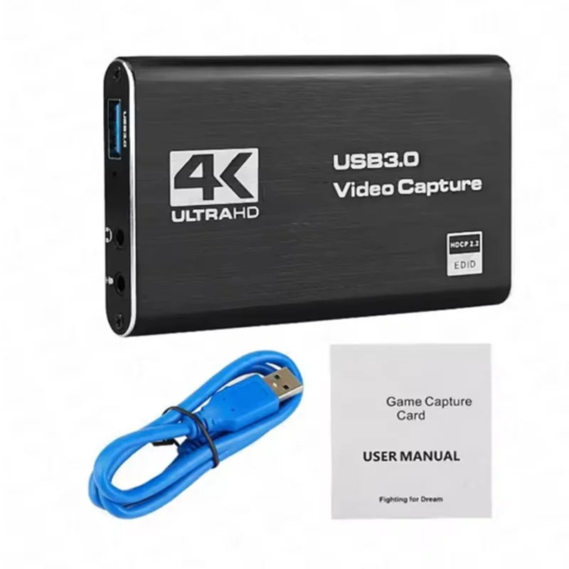 4K USB HDTV 3.0 Video Capture Card HDMI-compatible 1080P HD Video Recorder Grabber For PC PS4 OBS Game Recording Game Audio Mic Oasis Select Video Capture Card