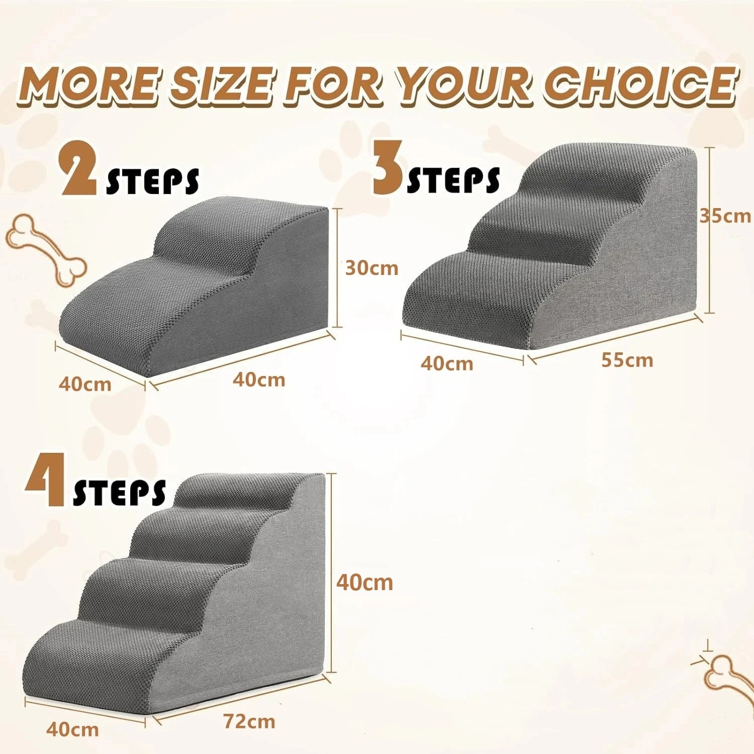 Ladder Dogs Pets Bone Handle Puppys Stairs Beside Sofa Bed Ramp for Dogs Protecting Pets Joint Safety Stairs for pet Elderly Dog Oasis Select